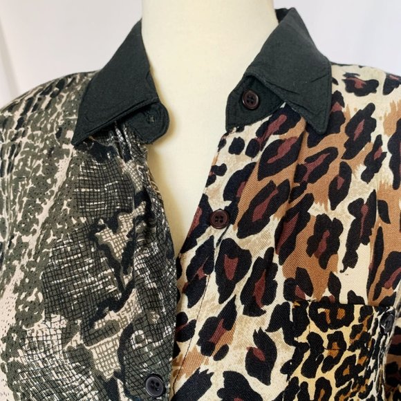 Next Move Vintage Animal Print Button Up Size Large - Picture 2 of 12